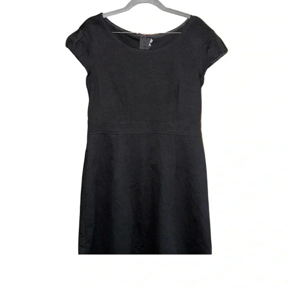 Theory Black Cap Sleeve Sheath Dress Size 12 - Picture 2 of 10
